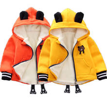 Chaquetas cálidas con capucha para bebés, abrigos de terciopelo, prendas de vestir exteriores con dibujos animados, Otoño e Invierno 2024 - compra barato