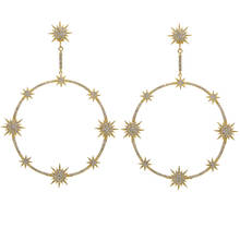 2021 moda lindo europeu mulheres grandes jóias micro pave cz starlight starburst geométrica balançar exagerar brincos de luxo 2024 - compre barato