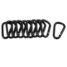 10pcs Black Aluminum Alloy D Carabiner Outdoor Spring Snap Clip Hooks Keychain Climbing Camping Hiking Quickdraws Climbing Goods 2024 - buy cheap