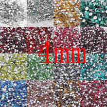50000 шт./пакет 4 мм кристально прозрачные стразы 25 цветов круглые полимерные стразы с плоской задней стороной для ногтей DIY 3D украшения для дизайна ногтей 2024 - купить недорого