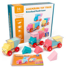 Camión de madera Montessori para niños, juguete educativo de aprendizaje del espacio lógico, Juego de carga, para padres e hijos 2024 - compra barato