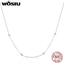 WOSTU-collar con colgante de cadena para mujer, de Plata de Ley 925 brillante, Simple, joyería fina, BNN224 2024 - compra barato