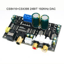 Decodificador de áudio óptico, cs8416 cs4398 chip 24bit192khz spdif coaxial fibra óptica dac placa de decodificação para amplificador 2024 - compre barato