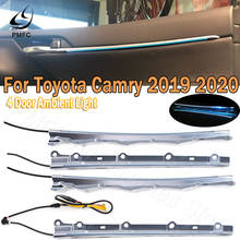 PMFC Ambient Light LED 4 Door Light Decorative Light Special Atmosphere Lamp Ice Blue For Toyota Camry 8 Generation 2019 2020 2024 - compre barato