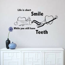 Calcomanía de pared con cita para clínica Dental, adhesivo de vinilo extraíble, decoración para cita Dental, póster C001 2024 - compra barato