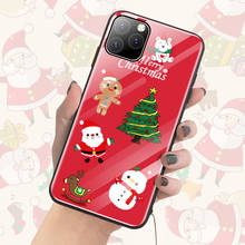 Funda de teléfono de cristal con diseño de árbol de ciervo navideño, carcasa de silicona de lujo para iPhone 11 Pro Max SE XSmax XR XS X 10 8 7 6s 6 Plus 2024 - compra barato