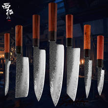 Xituo faca de chef de cozinha japonesa, faca de chef de três camadas, de aço inoxidável composto, de mão forjada, cutelo, boning, kiritsuke, cozinha 2024 - compre barato