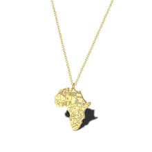 RIR Africa Country Map Necklace Golden African Tribal Map Pendant Africa Details Continental Custom Jewelry Father's Gift 2024 - buy cheap