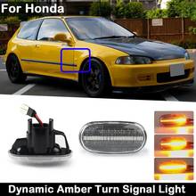 2Pcs Clear Lens LED Side Marker Lamp Dynamic Amber Turn Signal Light For Honda Accord Civic Fit CR-V Stream Odyssey Integra 2024 - buy cheap