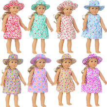Новое платье для куклы и шапка, подходит для 18-дюймовой американской куклы, клубника, размер 43 см, кукла для новорожденных и нашего поколения 2024 - купить недорого