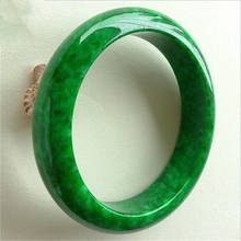 Natural handmad 5a jade esmeralda bangle pulseiras verdes 2024 - compre barato