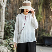 Camisas qipao tradicionais chinesas 6 cores, casuais, elegantes, estilo retrô, camisas cheongsam, moda vietnã, blusa solta 2024 - compre barato
