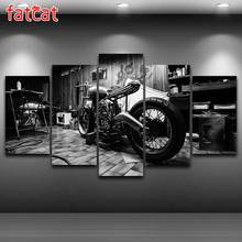Fatcat preto e branco paisagem do vintage 5 painel da motocicleta diy pintura diamante quadrado completo redondo diamante bordado venda ae931 2024 - compre barato