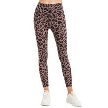 Calça legging com estampa de leopardo, para fitness, cintura alta, náilon, elástico, confortável, esportiva, feminina, corrida, academia, malhação, atletismo 2024 - compre barato