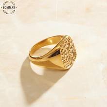 SOMMAR Gorgeous 18KGP Gold Filled  size 6 7 8 Men and Women finger Ring Lunar Crater  men ring unique 2024 - buy cheap