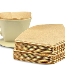 100 pces/200 pces/300 pçs/saco cone forma descartável café filtro de papel unbleached pre-dobrado filtro máquina de café filtro ferramentas 2024 - compre barato