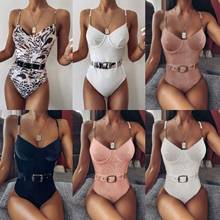 2021 Women Swimwear Sexy High Cut One Piece Swimsuit Backless Swim Suit Black White Red Thong Bathing Suit Female Monokini 2024 - buy cheap