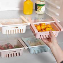 Novo 2021 espaço doméstico salvar stretchable geladeira organizador rack de armazenamento geladeira gavetas pull-out 2024 - compre barato