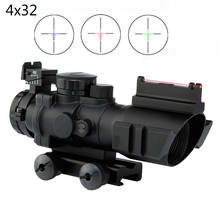 Mira telescópica para Rifle de caza, francotirador con lupa de punto rojo, reflejo óptico de 20mm, 4x32 Acog 2024 - compra barato