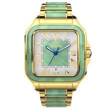 Natural 100% Jade Watch Automatic Mechanical Luxury Brand Men Watch Square Unique Creative Business Gift personality Male Clock 2024 - buy cheap