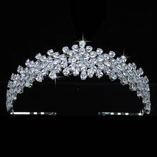 Corona HADIYANA clásica y elegante para novia, accesorios para el cabello de princesa cúbica, joyería de lujo, Diadema BC5579 2024 - compra barato