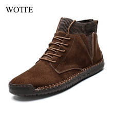 WOTTE-Botas de nieve cálidas para hombre, botines antideslizantes con cordones, impermeables, zapatos de trabajo para Otoño e Invierno 2024 - compra barato