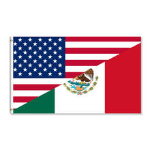 Combination of the United States flag with the Flag of Mexico USA MXC friendship flag 2024 - buy cheap
