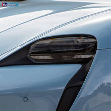 2 Pcs Car Headlight Protective Film Headlamp Restoration Transparent Black TPU Sticker For Porsche Taycan 2019 2020 Accessories 2024 - buy cheap