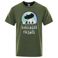 Stranger Things UPSIDE DOWN Print Short Sleeve Men T Shirt Casual Funny Tops Mens Harajuku Streetwear 2020 Cotton T-Shirt Mens 2024 - buy cheap