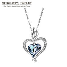 Neogory cristal austriaco strass pendiente Corazón de amor collares para mujeres 2020 nueva moda romántica He1 He-r 2024 - compra barato