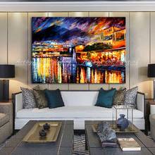 Hand Painted Palette Knife City Landscape Oil Paintings Wall Art Picture Modern Abstract Canvas Posters For Room Home Decoration 2024 - buy cheap