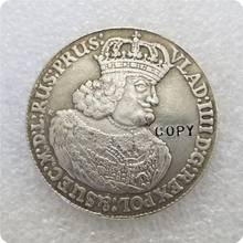 Polônia: thaler 1648 vladisav iv-danzig- moeda antiga moeda rara cópia 2024 - compre barato