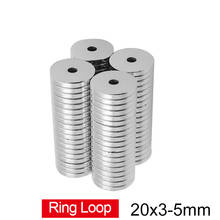 Ímãs fortes do anel de 5 50 50 pces 20x3-5mm n35 do furo de 20*3mm 5mm ímã 20x3-5mm do neodímio ímã permanente de ndfeb 20*3-5 2024 - compre barato