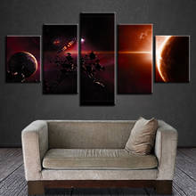 Space dawn meteorite impact Canvas HD Prints Posters Home Decor Wall Art Pictures 5 Pieces  Art  Paintings No Frame 2024 - buy cheap