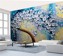 Papel de parede 3d personalizado, enorme riqueza, pintura a óleo de árvore, três dimensional faca, pintura decorativa de sala de estar, quarto, 3d 2024 - compre barato
