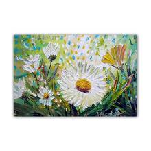 Outdoor Chrysanthemum Flower Art 100% Hand-painted Oil Painting Wall Decor Canvas Pictures Art Unframed Floral Paintings Artwork 2024 - buy cheap