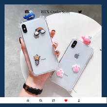 Para iPhone XR 11 Pro XS Max caso lindo oso ballena uña de gato de DIY para iPhone X 6 7 8 Plus claro flor a prueba de golpes a prueba de Coque 2024 - compra barato