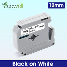 Ecowell MK231 12mm Label Tape Compatible for Brother M-K231 MK 231 MK-231 Black on White Pattern Ribbon for P-touch Label Maker 2024 - buy cheap
