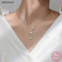 100% 925 Sterling Silver Necklace Women Zircon Short Clavicle Star Pendant Necklaces Chains Choker Collar Wedding Jewelry Gift 2024 - buy cheap