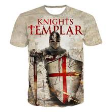 2021 Templar 3D печать футболка Рыцари Templar модные повседневные футболки для мужчин женщин хип-хоп Harajuku уличная одежда футболка Топы 2024 - купить недорого
