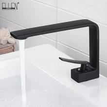 Black Bathroom Basin Sink Faucets Deck Mounted Hot Cold Water Mixer Crane Square Bath Sink Faucet ELM1413 2024 - buy cheap