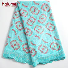 Kalume Hole Style African Swiss Cotton Lace Fabric Dress Nigerian Swiss Voile Lace Fabric With Stones Swiss Cotton Laces 2251 2024 - buy cheap