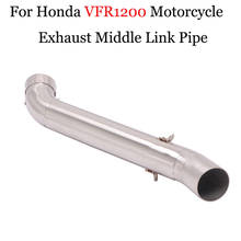 Deslizamento em 50.8mm silenciador do escape da motocicleta modificado aço inoxidável médio ligação tubo para honda vfr1200 vfr 1200 2024 - compre barato