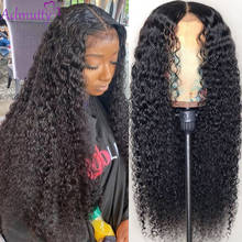 30 Inch hd lace frontal wig Kinky Curly Lace Front Human Hair Wigs Malaysian Remy 180 density ali expres парики женские 2024 - buy cheap