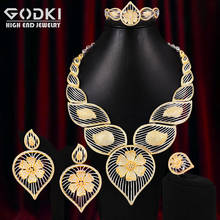 GODKI Super Big Luxury 4PCS Lucky Clover Africa Cubic Zirconia Set Jewelry Set For Women Wedding Cubic Zirconia Dubai Bridal Set 2024 - buy cheap