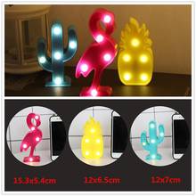 Cartoon Table Lamp 3D Flamingo /Pineapple/Cactus/Fish tail/Modeling Night Light LED Table Lamp Home Decoration Office Gifts 2024 - buy cheap