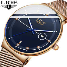 LIGE Watch Women And Men Watch Top Brand Luxury Waterproof Unisex Ultra Thin Date Clock Male Steel Strap Casual Quartz Watch Men 2024 - buy cheap