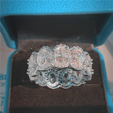 Роскошное женское кольцо обещания 11 шт. овальной огранки AAAAA Cz камень серебряного цвета обручальное кольцо для женщин ювелирные изделия вечерние Ринок 2024 - купить недорого