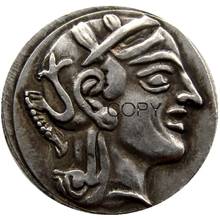 Moneda de la Antigüedad rara, accesorio de plata griega, drachm-atena, búho griego, Drachma, copia plateada, G(02) 2024 - compra barato