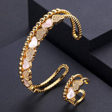 Janekelly-Conjunto de anillo de brazalete de Dubái para mujer, juegos de joyas para mujer, aretes de compromiso de boda para as mulheres 2020, 2 uds. 2024 - compra barato